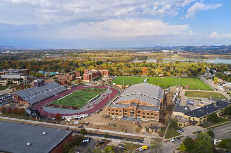 The new fieldhouse on the UW-La Crosse campus is east of Roger Harring Stadium at Veterans Memorial Field Sports Complex.