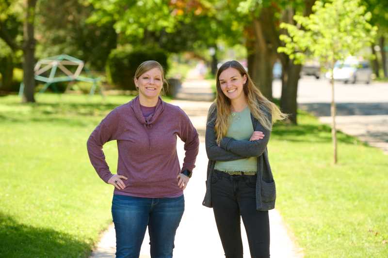 Gracie Quinn, pictured on the right, a senior majoring in middle-childhood-early adolescence education, has teamed up with Assistant Professor of Educational Studies Charlotte Roberts to start a blog, “People Seeing People,” about homelessness in the La Crosse area.
