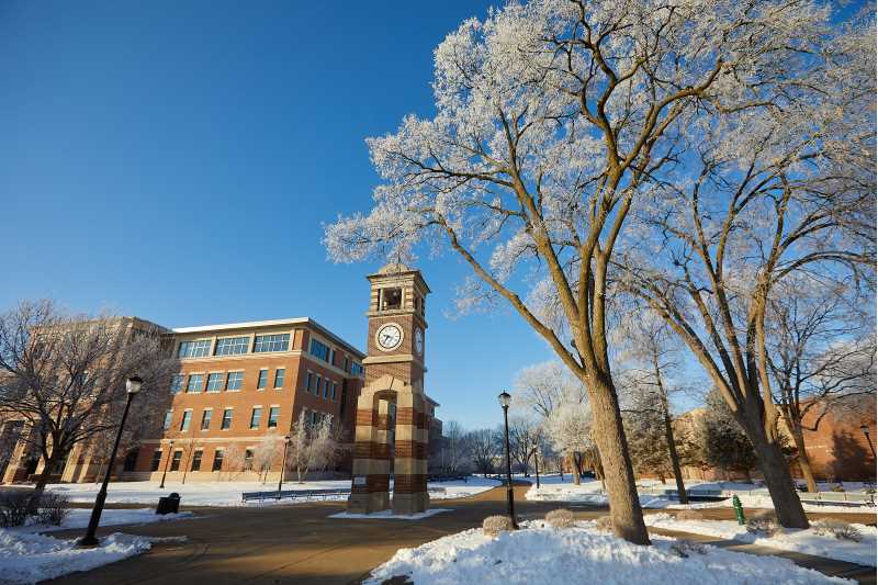 Hoeschler Tower in the morning light after a recent overnight frost.