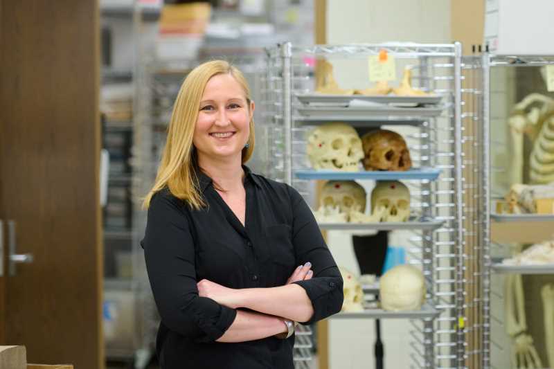 Amy Nicodemus, an assistant professor in the Archaeology & Anthropology Department, is one of six UWL faculty to earn this year's Eagle Teaching Excellence Award.