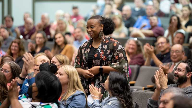 Jazzma Holland, '15 & '21,  is receiving the 2023 Parker Multicultural Distinguished Alumni Award for her commitment to improving multicultural understanding on campus and in the community.