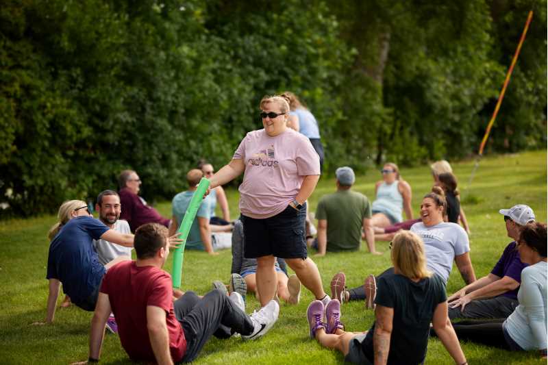 Students in UW-La Crosse's online school psychology program played icebreaker games as part of their orientation into the program.