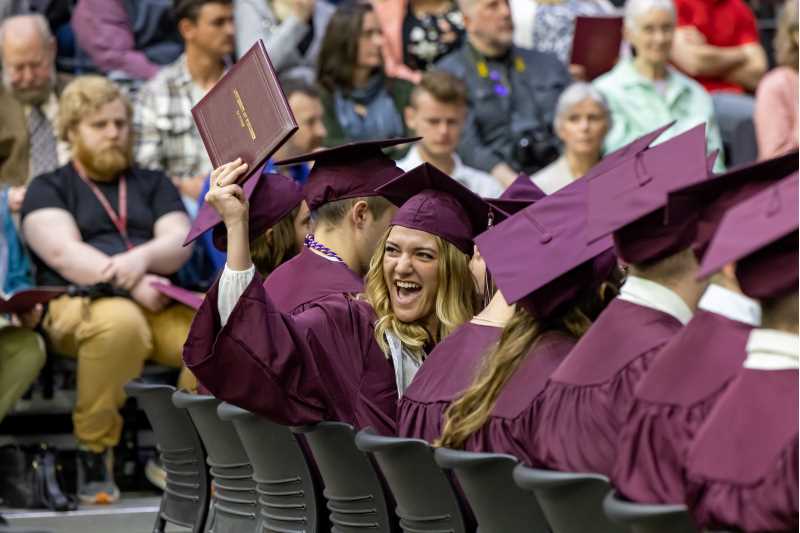 UWL's newest graduates received their degrees Sunday, May 14, at the La Crosse Center.
