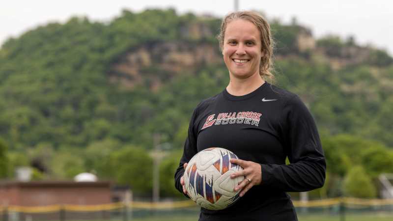 Jamie Ochsenwald, ’14 & ’17, got her start with the UWL soccer team, launching her career in collegiate athletics.