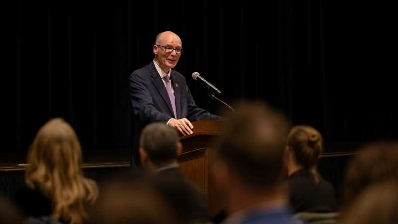 Chancellor James Beeby will address the campus community at 10:30 a.m. Wednesday in the Student Union.