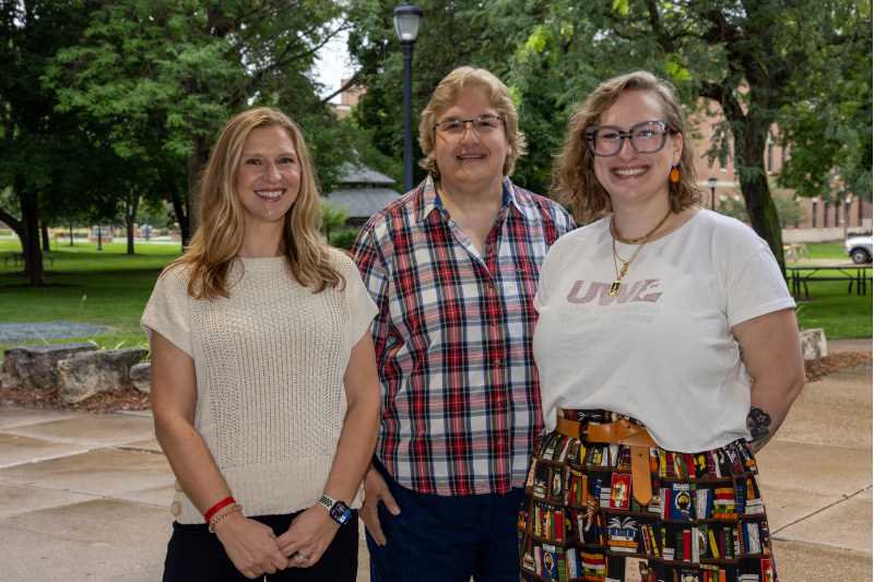 UWL's Center for Advancing Teaching & Learning received the university's 2026 Academic Staff Program Excellence Award in recognition of its ongoing efforts to support academic instruction across campus. From left to right: Kristin Koepke, Marjorie Bazluki and Steph Speer.