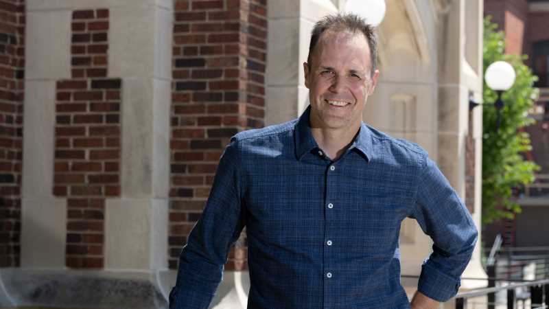 Aaron Koepke, assistant teaching professor of marketing, is one of six faculty to receive a 2026 Eagle Teaching Excellence Award.