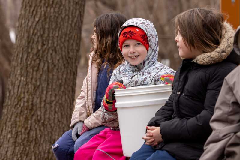 UWL Early Childhood and Elementary Middle Education preservice teachers partnered with Summit Elementary to teach hands-on lessons on Wisconsin maple syrup production.