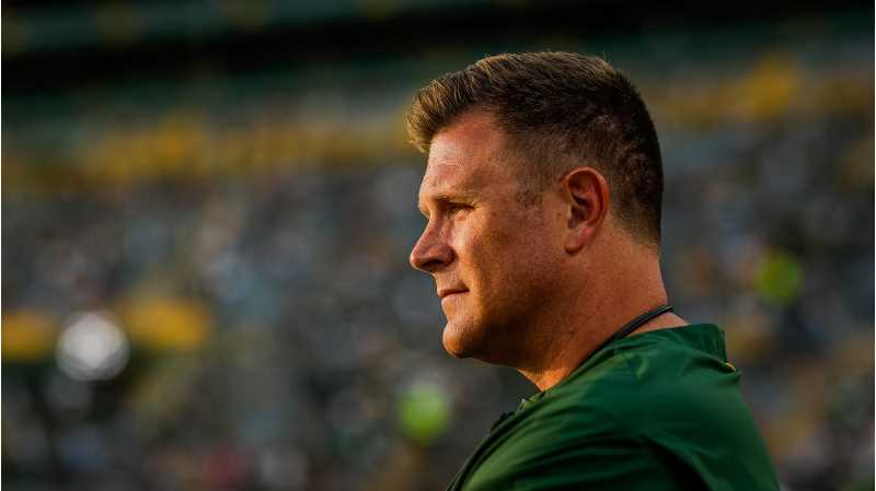 UW-La Crosse alum Brian Gutekunst is entering his fifth season as general manager of the Green Bay Packers. His time at UWL, including a stint as a student assistant football coach, was crucial to his development as a talent evaluator. PHOTO CREDIT: Evan Siegle, packers.com
