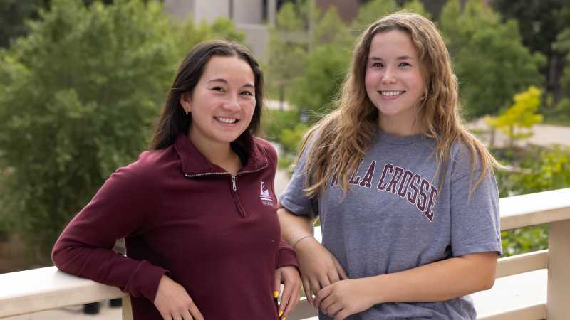 UWL seniors from left, Ava Mueller and Hayley Moore serve as CBA Ambassadors, volunteering their time to support college events. Mueller is a Business Management major, while Moore majors in Business Analytics and Management.