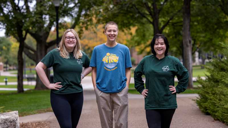 UWL's inaugural Community Engaged Fellows (from left to right): Avery Frankl, Gretta Kraus and Samantha Meister. All three say their fellowship experience has provided many valuable lessons.