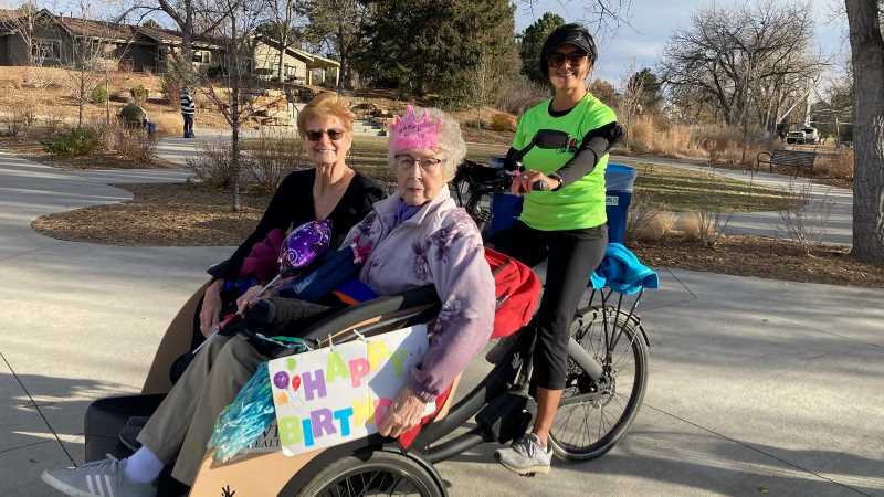 Barb Lotze, ’84, is the co-founder and CEO of Cycling Without Age in Littleton, Colorado — a nonprofit organization providing no-cost trishaw rides to aging adults, people with disabilities and others who are unable to ride a bike. 