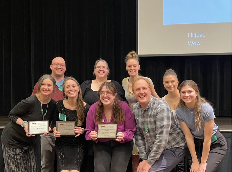 The 2022-2023 DREAM officer board with the award winners from the most accessible awards, hosted by DREAM and the ACCESS Center in spring 2023. 