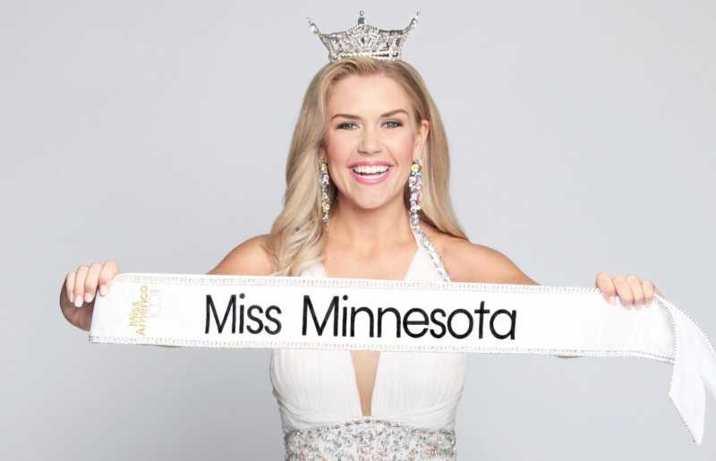 Elle Mark, ’19, was crowned Miss Minnesota 2021 in June. In addition to preparing for the 100th Miss America competition in December, Mark is using her position to reduce the stigma around mental health issues. PHOTO CREDIT: Paula Preston Photography