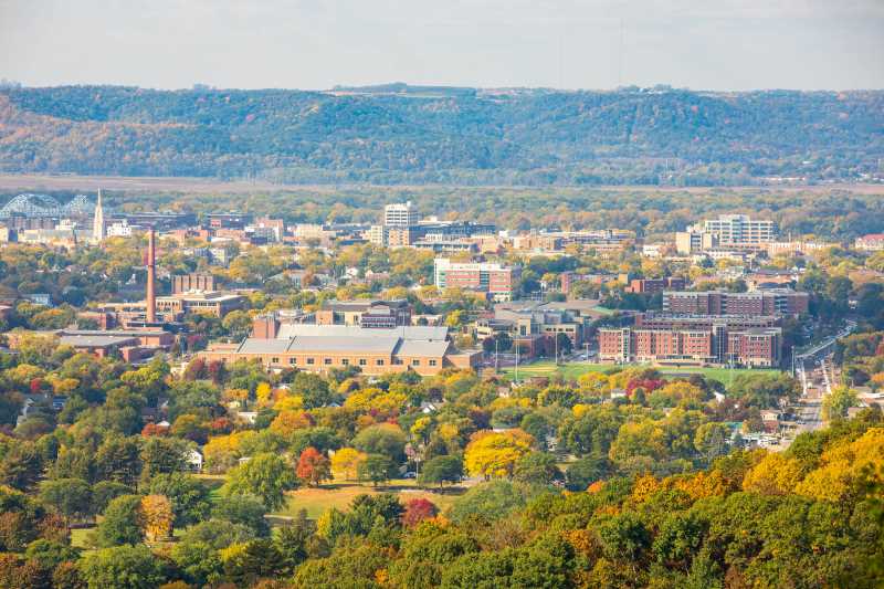 A view of the UW-La Crosse campus in early fall.