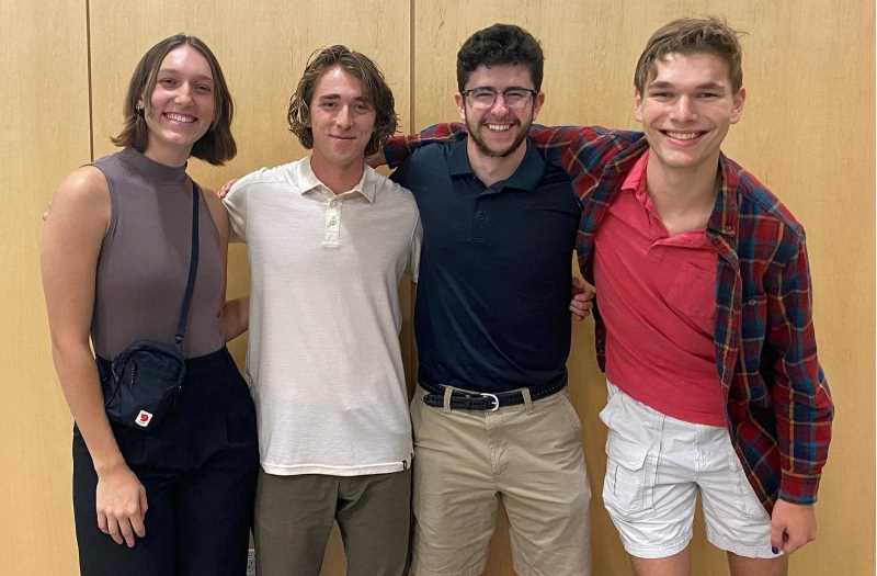 Pictured left to right: Lindsey Scheurer, Jack Stelpflug, Mitchell Kocialkowski, Scott Rosendahl.