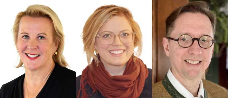 2021 Distinguished Alumni: Margaret Van Bree, ’82; Anna Hatch, ’09; and Scott Noet, ’90.