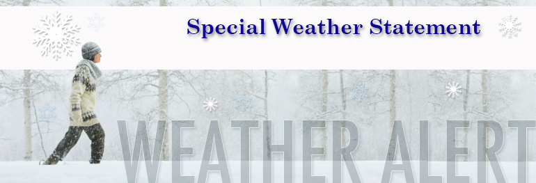 Snow photo with Weather Alert. 