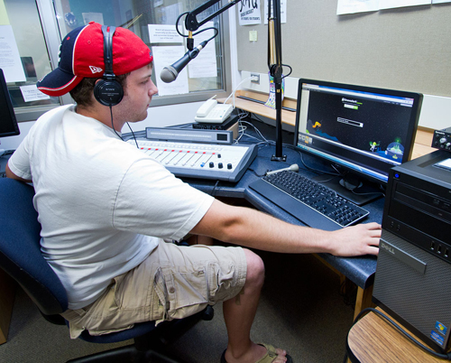 Cole Gallagher at the microphone