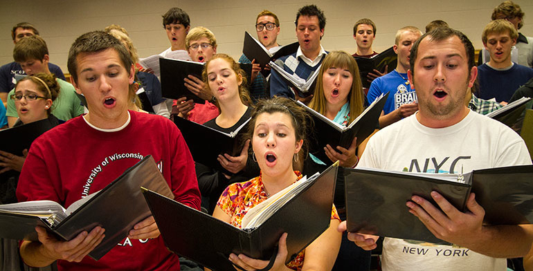 Choral Union singing. 