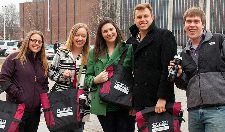 Students with NCUR gear.