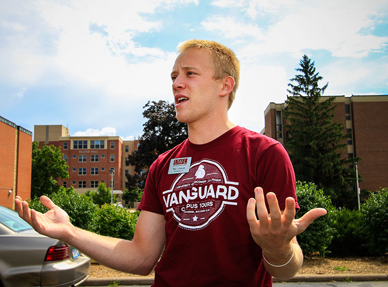 UW-L Senior Ben Urbanek pictured on a tour. 