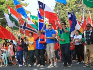 UW-L's international students have increased visibility on campus and in the community as their numbers increase. They're pictured here in this year's Oktoberfest Parade. Photo by UW-L student Hanqing Wu.