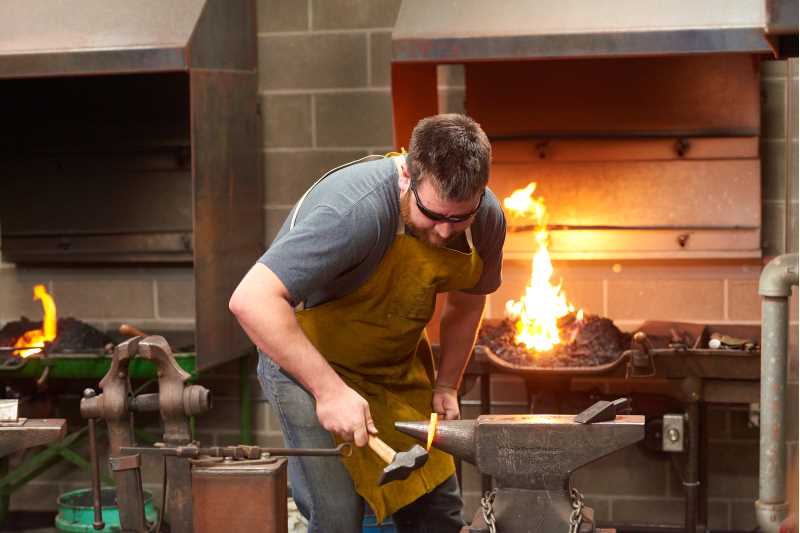UWL student Travis Trzecinski demonstrates traditional blacksmithing techniques in the Center for the Arts.   
Read more →

