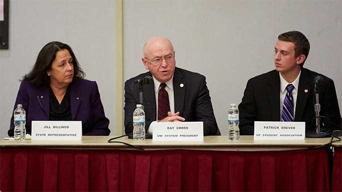 State Rep. Jill Billings, D-La Crosse, held panel discussion on campus Tuesday, Nov. 29, to discuss higher education issues in the state. 
Read more →
