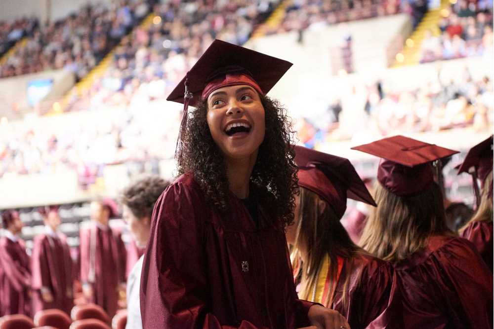 UWL graduate, Mary Rebro, catches sight of her family at UWL’s Winter Commencement at the La Crosse Center on Dec. 18, 2016. 
Read more →
