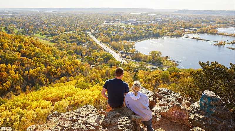 UWL graduate students Matt Besh and Shanna Badje take in the view of La Crosse from Miller Bluff.
Read more →