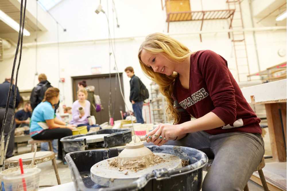 UWL student Rachel Rogahn demonstrates ceramics techniques on a potter’s wheel.
Read more →
