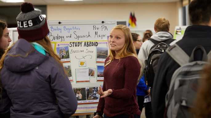 A student presents during the 2017 ‘Infused Cultures and Languages Across Majors: Students’ Perspectives” event.
Read more →
