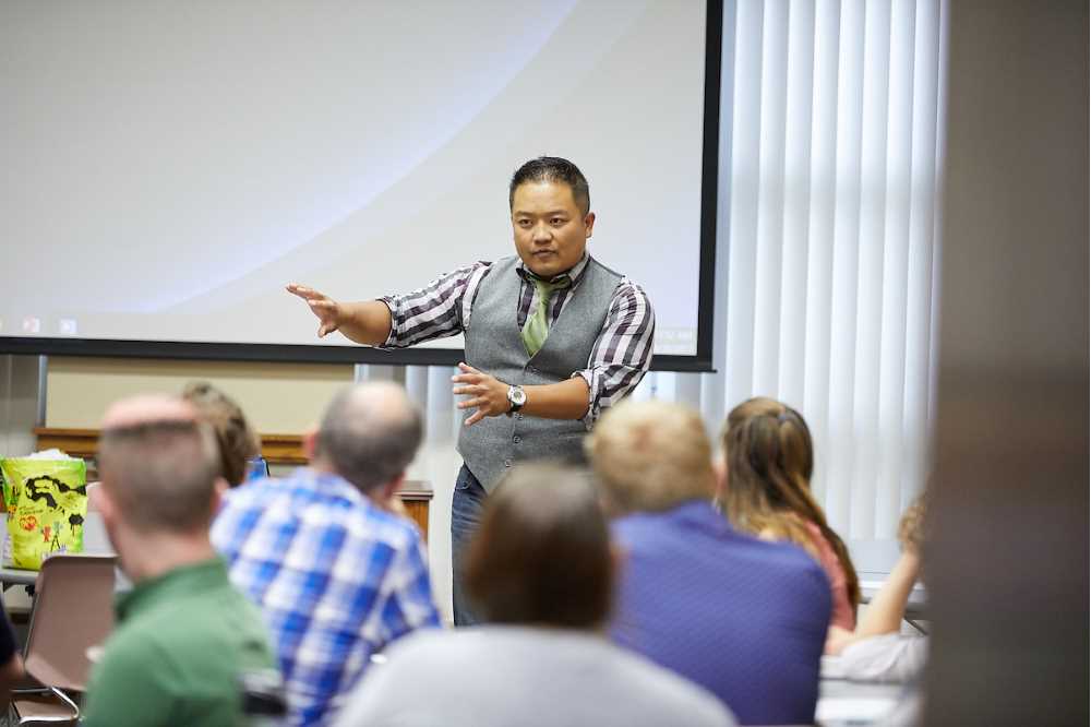 Alumnus Lore Vang, Madison Police Department, provides a diversity and implicit bias-related training for University Police and other employees in 2017. New this academic year, all employees are expected to complete an online course, “Diversity: Inclusion in the Modern Workplace.”
Read more →