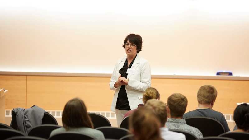 Laura Cooper Stoll during the 2017 Social Justice Week. Stoll, associate professor of sociology and founding director of the UWL Institute for Social Justice, will present “Elevating Silenced Voices: Fat is a Social Justice Issue, Too” as part of this year’s Social Justice Week. Her presentation is from 7:30-9 p.m. Monday, April 1, in Hesprich Auditorium, Graff Main Hall.
Read more →
