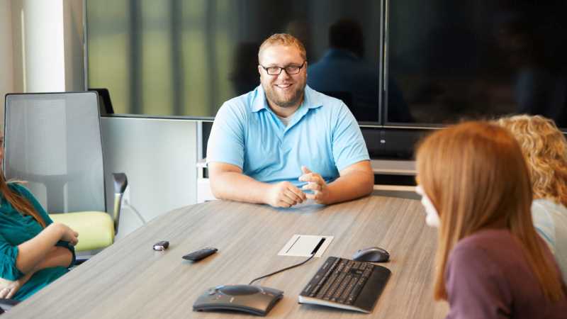 During a weekly meeting, Alumnus Tyler Zibrowski, accounting supervisor at Dynamic Lifecycle Innovations, and his finance team discuss obstacles and opportunities. Zibrowski earned his undergraduate degree in finance and accountancy in 2011. He returned to earn a master’s in business administration in May 2018.  His education helped him become a more confident leader and a greater resource to his team and company leadership, he says.
Read more →
