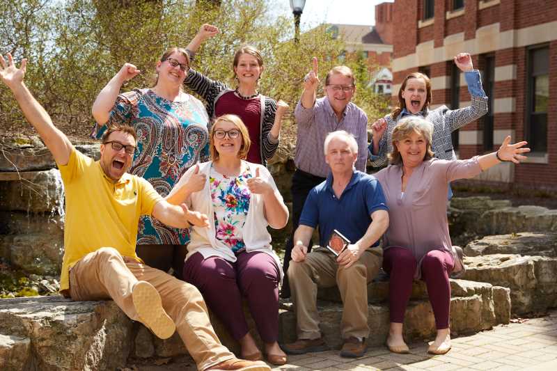 University Communications proudly displays their Penny War trophy, which they bought for themselves.
Read more →
