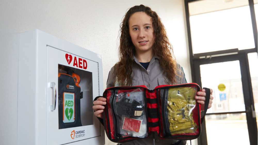 UW-La Crosse senior Brittney Trybula has aligned with Stop the Bleed, a national program initiated by the U.S. Department of Homeland Security, to get triage kits placed in La Crosse area AEDs and help train first responders. The kits include disposable medical gloves, trauma shears, gauze, tourniquets, chest seals and military bandages — everything needed for a massive bleeding incident.
Read more →