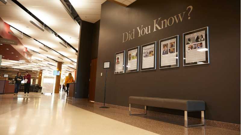 The new “Did You Know” wall in the Student Union features a look back at history and highlights the present. The display in March included women from the La Crosse area and on campus who have had an impact on the region and campus. 
Read more →

