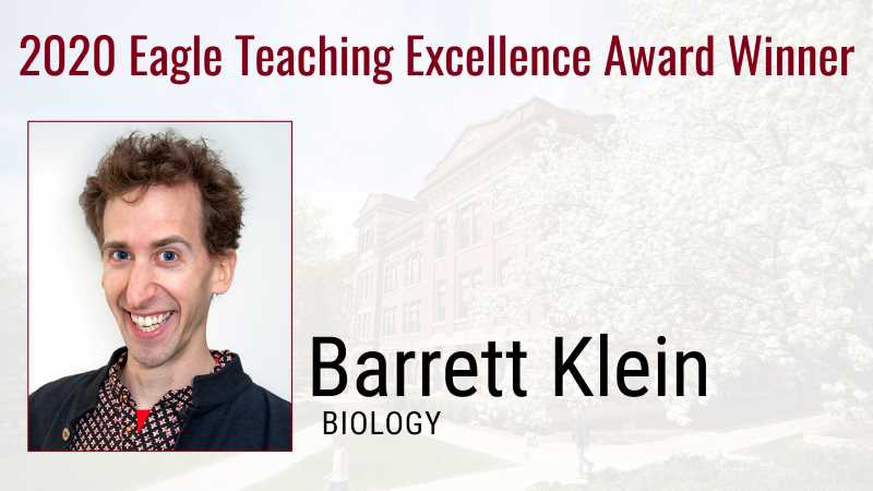 Barrett Klein, associate professor of Biology, is one of six to earn the Eagle Teaching Excellence Award.
Read more →
