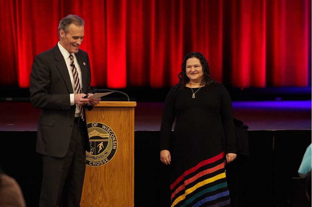 Nese Nasif, UW-La Crosse assistant professor of marketing, received UWL’s inaugural Faculty Research Award for Extraordinary Service during UWL Chancellor Joe Gow’s All-University Address Jan. 22.
Read more →