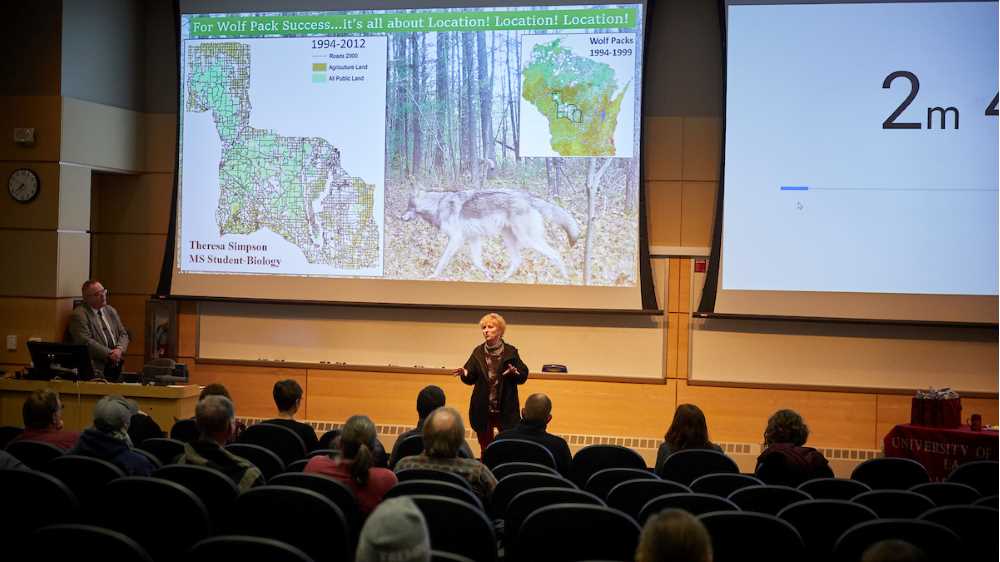 Theresa Simpson, a biology graduate student at UWL, won the 3-Minute Thesis competition on campus Feb. 13. In addition to studying at UWL, she is also part of the Timber Wolf Information Network, a non-profit organization that provides public wolf ecology workshops. Because of her passion for educating about wolves, her tendency is to go into too much detail, she says. She was excited at the opportunity to practice being more concise through the competition.
Read more →