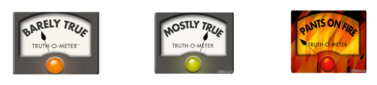 Mostly true truth-o-meter art. 