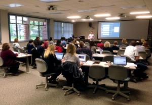 Ryan Dietz from Adobe Systems, Inc. presents during the May 22 Adobe Day at UW-L.