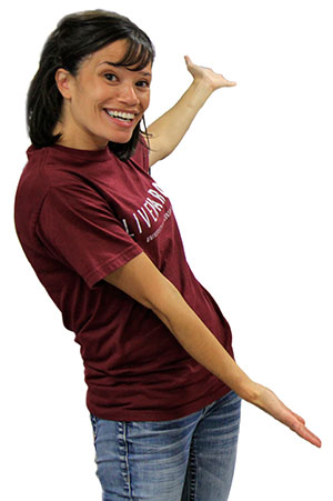 Women with LIVEMAROON shirt. 