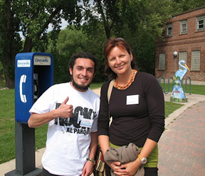 from left: New intern Jorge Franco, Colombia; and 1992-93 intern Jana Eggert, Germany.