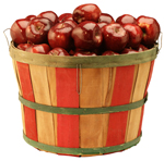 Apples in basket. 
