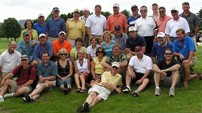 Jeff Bloxdorf, pictured in the top row, third from the left, organized an annual weekend get together for his college friends that included a golf tournament. He unexpectedly died at the age of 57, but the tradition continues. At the 2015 event, participants contributed to create a scholarship in his name. 
Read more →
