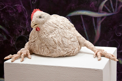 BroilerW Ceramic chicken.