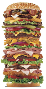 Burger with many layers.